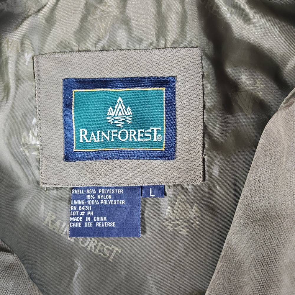 Rainforest Jacket Mens Large Green Field Utility Chore Full Zip Outdoor Workwear - Picture 4 of 14